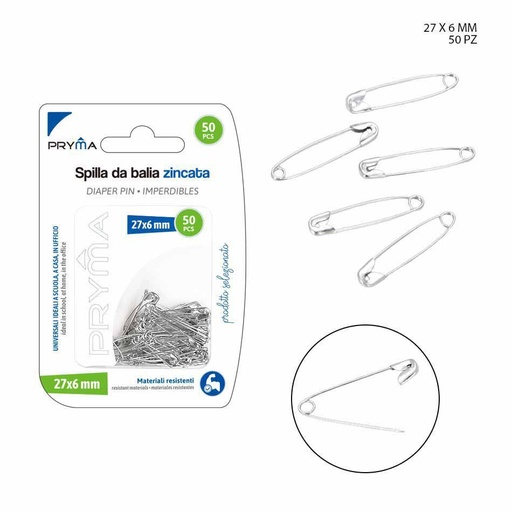 [0213873] Alfiler de gancho de color plata 50pz para oficina y manualidades