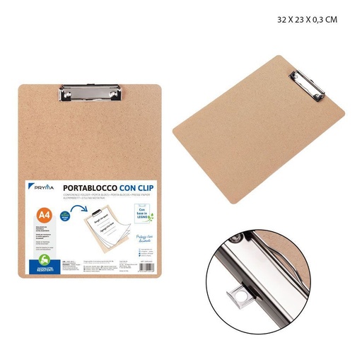 [0213688] Tabla sujetapapeles de madera A4 - Papelería