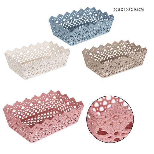 [0214089] Cesta rectangular de plástico 29.8x19.8x9.6 cm - Utensilios de cocina
