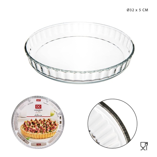 [0215593] Plato redondo para hornear 32x5 cm - Resistente a altas temperaturas