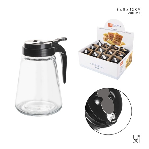 [0215549] Dispensador de miel de cristal 8X8X12CM - Envase de cocina