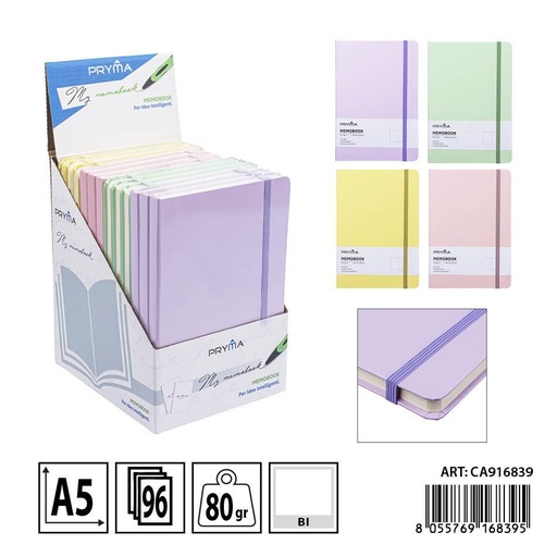 [0216104] Libreta A5 de macarrón 96FF blanca 21x14.5cm - Material de oficina