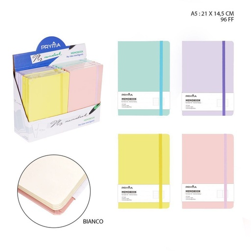 [0216104] Libreta A5 de macarrón 96FF blanca 21x14.5cm - Material de oficina