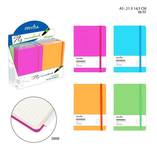 [0216111] Libreta fluorescente A5 96 hojas 5mm para anotaciones y estudios