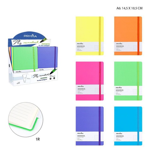 [0216113] Libreta A6 96 hojas color fluorescente - Papelería