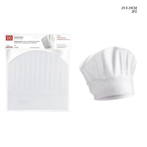 [0216055] Sombrero de chef 29x29cm 2pz - Artículos de cocina