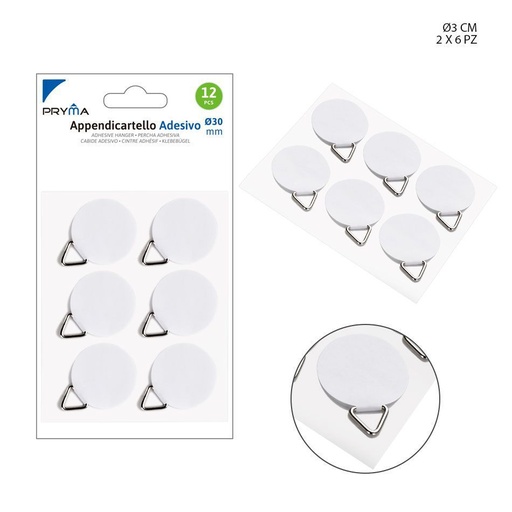 [0216053] Colgador adhesivo D.3CM 6PZ 2FF - Utensilios de papelería