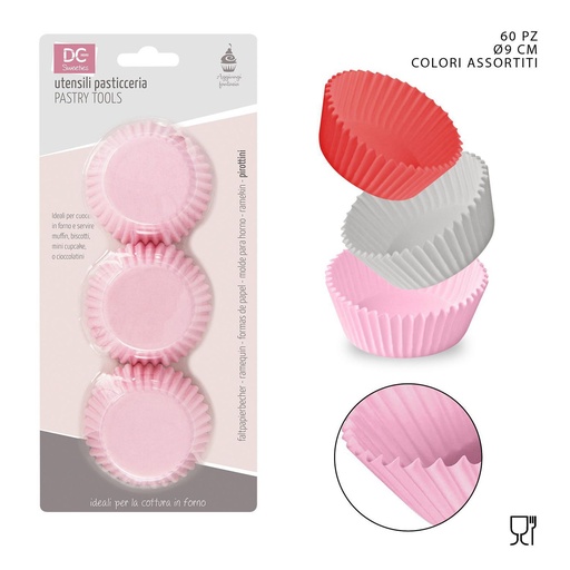 [0217423] Moldes de papel para magdalenas 9cm 60pz - Utensilios de repostería