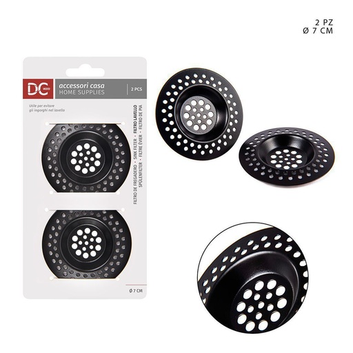 [0217291] Filtro fregadero de acero inoxidable 7cm negro - Accesorios de cocina