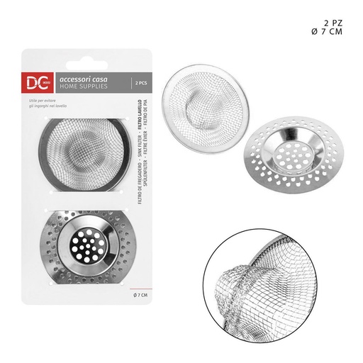 [0217293] Filtro fregadero de acero inoxidable 7 cm 2 PZ - Accesorios de cocina