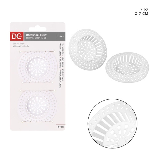 [0217294] Filtro de fregadero de plástico (7 cm, 2 unidades) - Accesorios de cocina