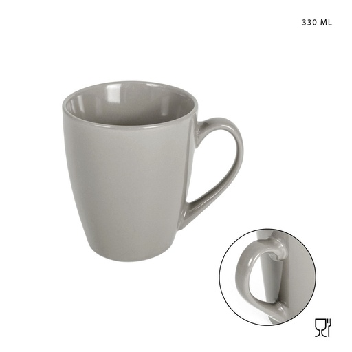 [0218287] Taza mug de gres 330ml gris para bebidas calientes