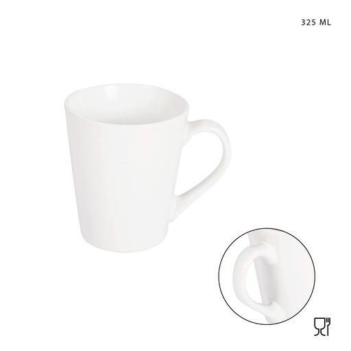 [0218297] Taza mug de gres blanco 325ml utensilio de cocina