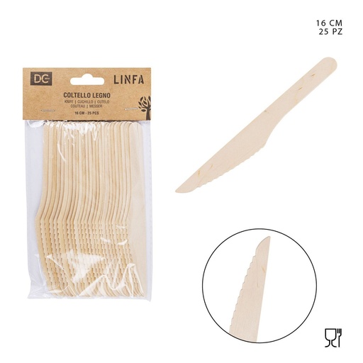[0220879] Cuchillo de madera desechable 16CM 25PZ - Accesorios de cocina
