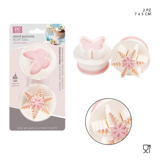 [0217678] Set molde de presión 7x5 cm 2 piezas - Utensilios de repostería