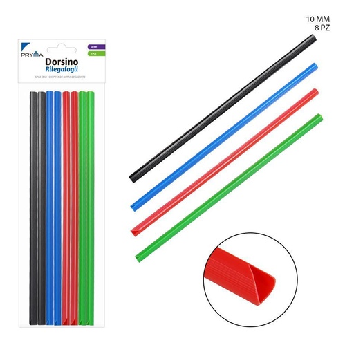 [0217973] Varilla encuadernadora 10mm 8pz - Artículos de papelería y varillas