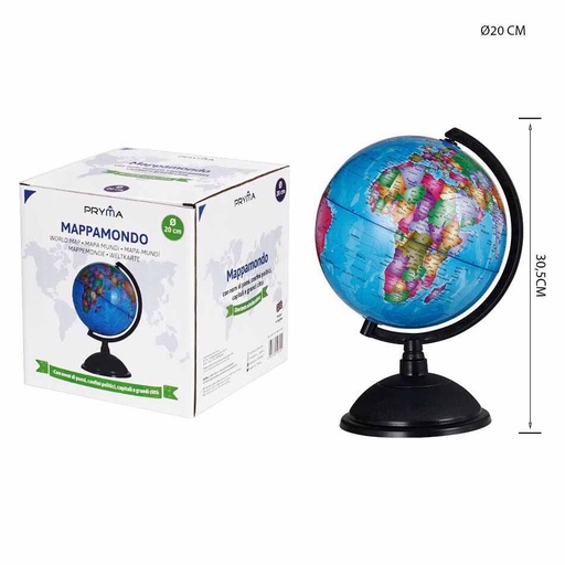 [0218259] Globo terráqueo grande diámetro 20 cm - Juguetes educativos