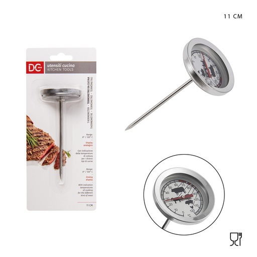 [0218765] Termómetro analógico de cocina 4.2x11cm para repostería