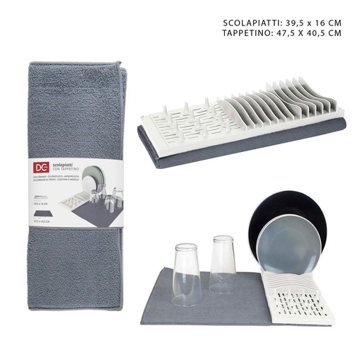 [0218357] Escurreplatos 39.5x16 cm y alfombrilla 47.5x40.5 cm - Organizadores de cocina