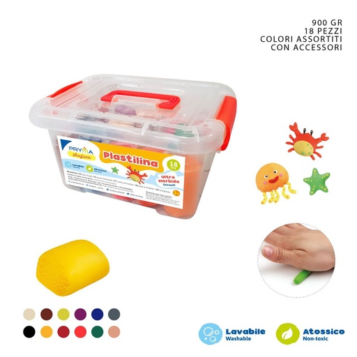 [0220150] Plastilina 50g 18pz para creatividad y manualidades