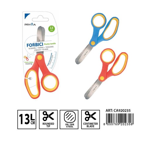 [0219871] Tijeras con regla Soft Touch 13cm - Artículos de papelería