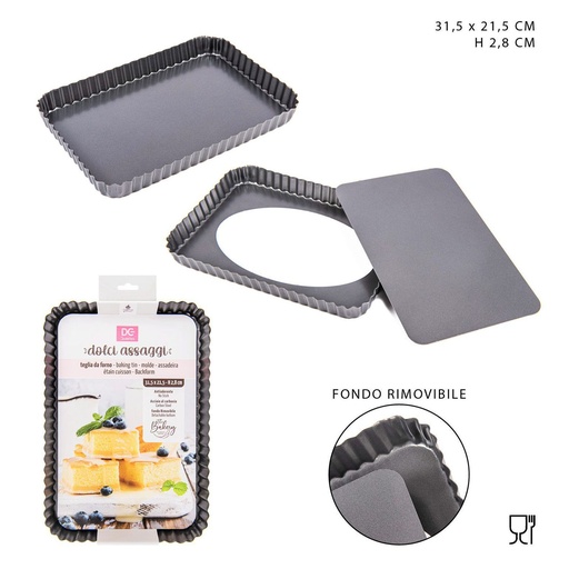 [0220343] Bandeja para hornear rectangular con borde 31.5x21.5x2.8cm