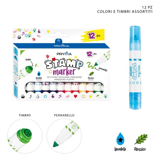[0221000] Rotulador con sello 12pz - Material de arte