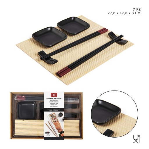 [0221216] Kit de accesorios para sushi 7pz 27.8x17.8x3cm para cocina