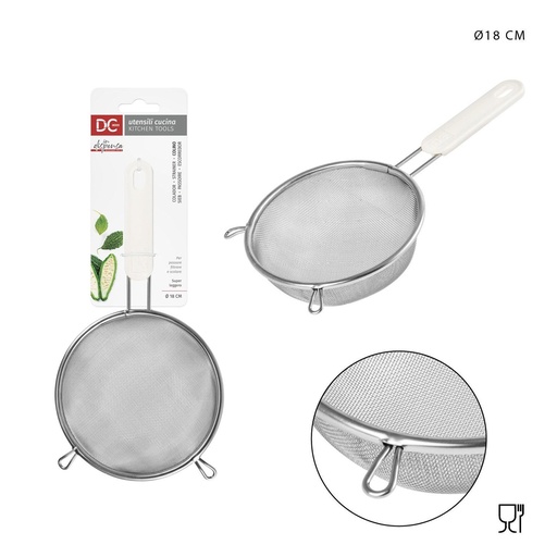 [0221586] Colador redondo de acero con mango de 18 cm - Accesorios de cocina