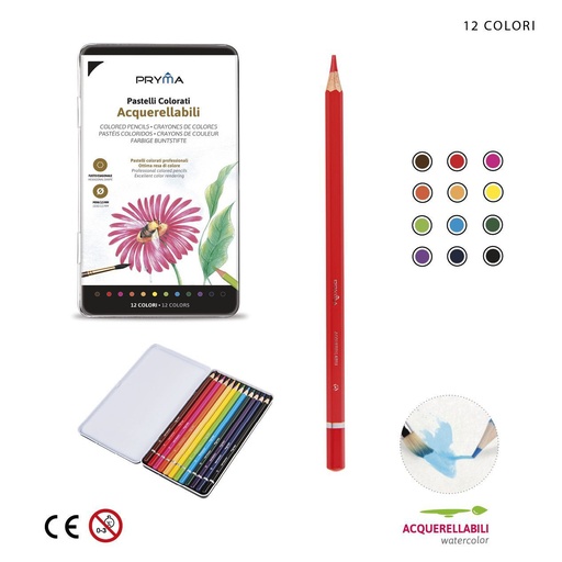 [0221820] Lápices de colores acuarelables 12 piezas - Herramientas de arte y pinturas
