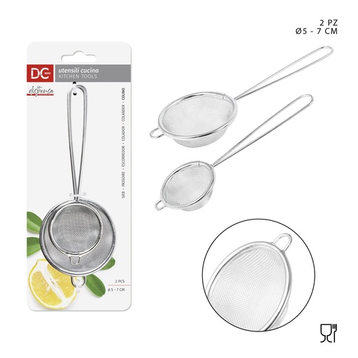 [0222409] Colador redondo 5/7 cm 2PZ - Utensilios de cocina y coladores