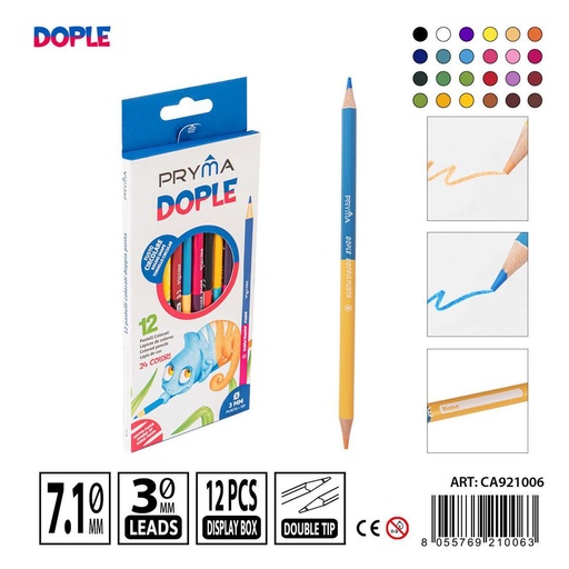 [0218499] Lápices de colores bicolores 12pz - Materiales de arte
