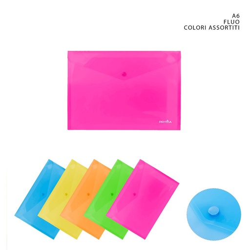 [0218730] CARPETA BOTÓN FLUORESCENTES A6 - Material de oficina