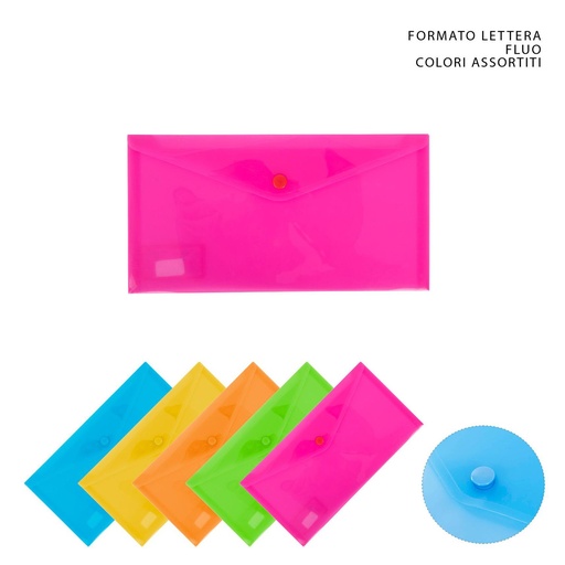 [0218731] Carpeta con botón fluorescente DL para documentos y material escolar