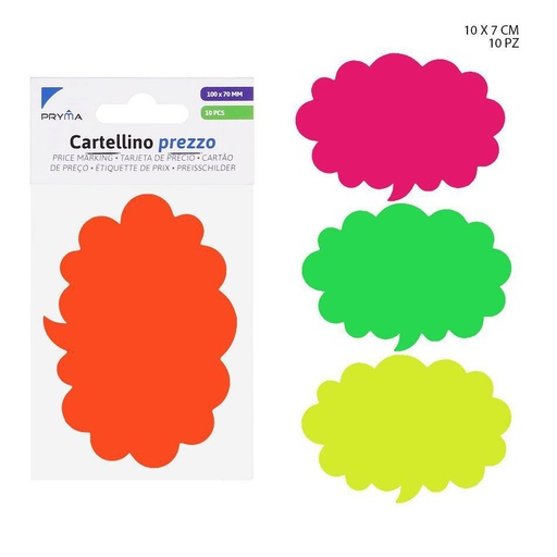 [0220316] Set de etiquetas de precio en forma de nube 10x7cm 10pz para tiendas