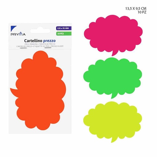 [0220317] Etiqueta de precio nube 13.5x9.5cm 10pz para tiendas y organizar precios