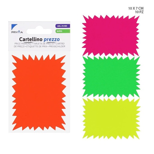 [0220320] Etiqueta de precio rectangular 10x7 cm 10 pcs - Papelería y etiquetas