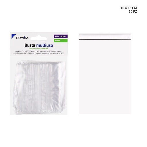 [0220849] Bolsa multiusos con cierre hermético 10X15CM 50PZ
