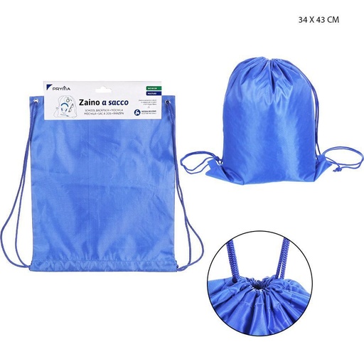 [0221270] Bolsa con cordón azul 34x43cm - Estuche y bolsa de deporte