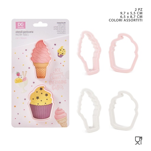 [0221394] Moldes de dulces de plástico 9.7 x 5.5 - 6.5 x 8.7 cm - Set de 2 - Utensilios de cocina