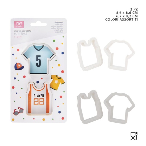 [0221387] Moldes de camiseta de plástico 8.6 x 8 - 6.7 x 8.2 cm - Set de 2 - Utensilios de cocina