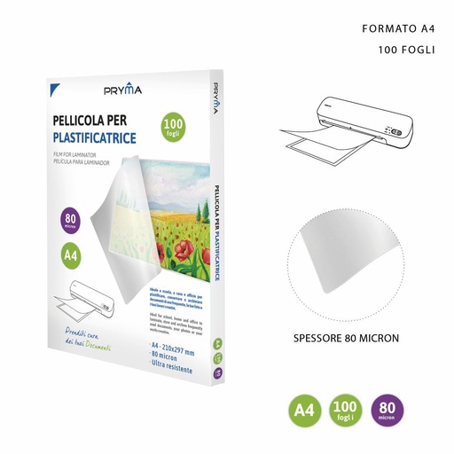[0221948] Película de plastificar A4 80micrones 100ff - Material de oficina
