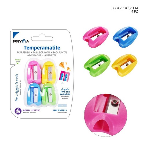 [0223066] Sacapuntas 37x23x16 mm 4 PZ - Suministros de oficina