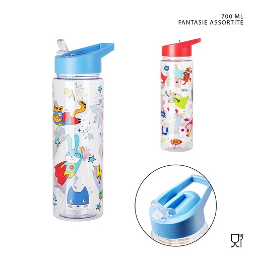[0222383] Botella de agua de plástico 700 ml - Botellas reciclables