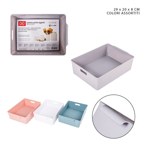 [0222131] Cesta multiuso de plástico 29x20x8 cm - Accesorios de organización