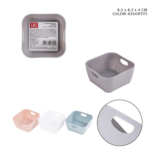 [0222136] Cesta multiusos de plástico 8.3x8.3x4cm - Organización y almacenamiento