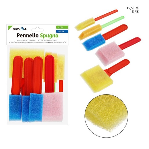 [0222190] Esponja con mango para manualidades 8pz 15.5cm