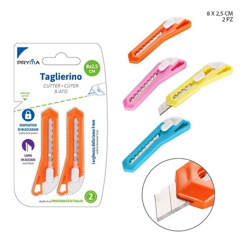 [0222071] Cúter 8x2.5cm 2 piezas - Herramientas de corte