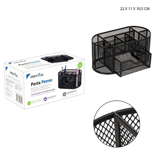 [0222291] Portalápices multiuso negro 22x11x10.5 cm - Accesorios de oficina