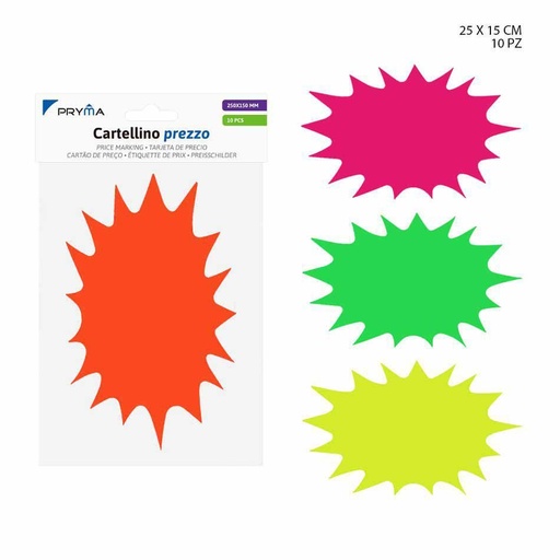 [0222847] Etiqueta de precio ovalada 25x15 cm 10 piezas - Papelería